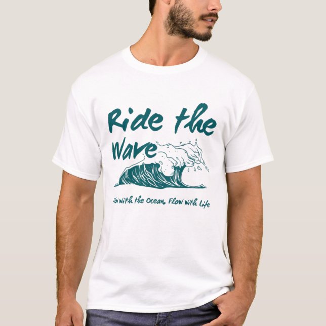 Ride the Wave Surf Design T-Shirt (Front)