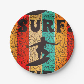 Ride the Waves California Summer Surfing beach Paper Plate