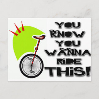 Ride This Unicycle Postcard