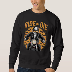 Ride Till I Die – Skeleton Biker Halloween Hoodie