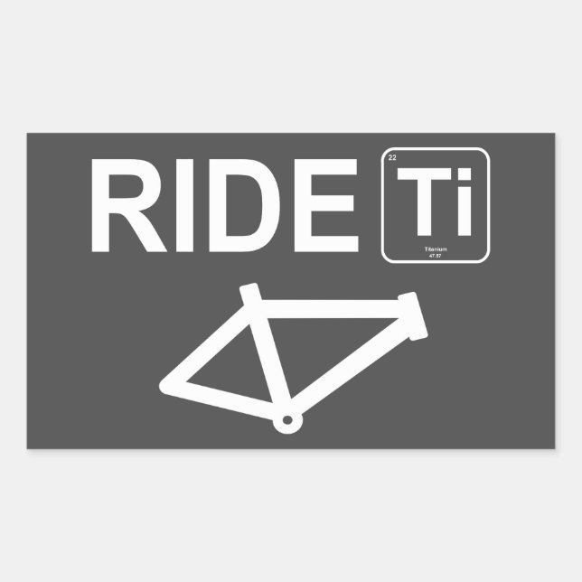 Ride Titanium Rectangular Sticker (Front)