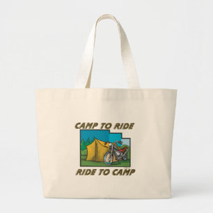 Ride to Camp Large Tote Bag