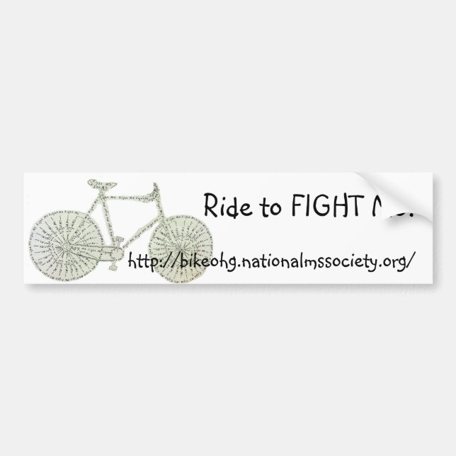 Ride to FIGHT MS! Bumper Sticker (Front)