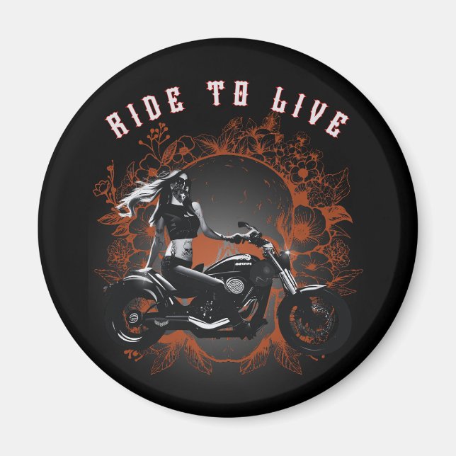 Ride to Life - Biker Girl Magnet (Front)