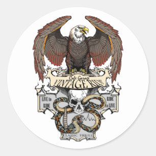 Ride To Live Live To Ride Biker design Classic Round Sticker