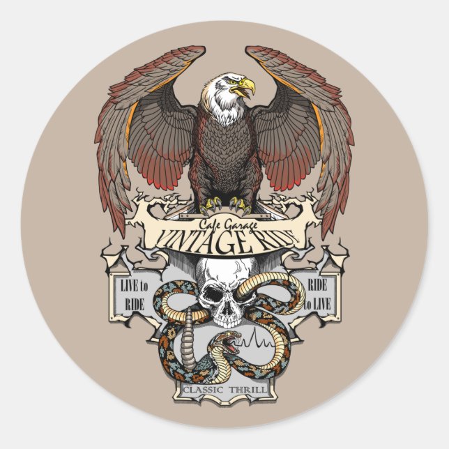 Ride To Live Live To Ride Biker design Classic Round Sticker (Front)