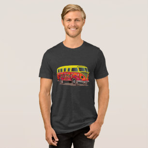 Ride to Peace: Vintage Van - Retro Illustration Tri-Blend Shirt