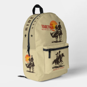 Ride together- A wonderful Western life Printed Backpack