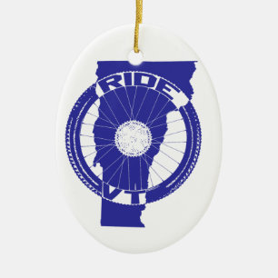 Ride Vermont Ceramic Tree Decoration