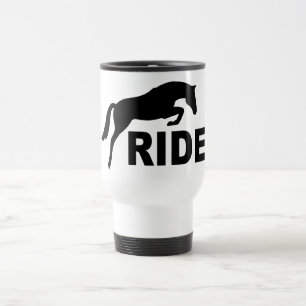RIDE with Jumping Horse (black) Travel Mug