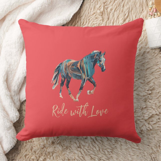 Ride with Love Throw Pillow (Blanket)