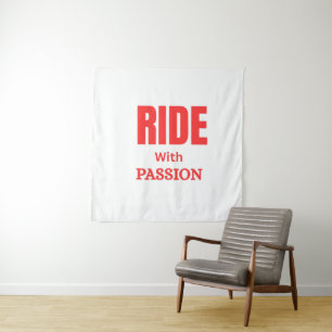 Ride With Passion – Inspirational Motorcycle Typog Tapestry
