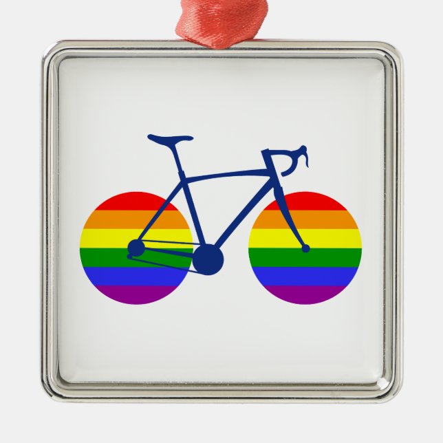 Ride With Pride Bike Metal Tree Decoration (Front)