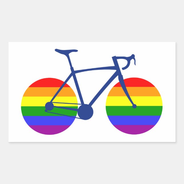 Ride With Pride Bike Rectangular Sticker (Front)