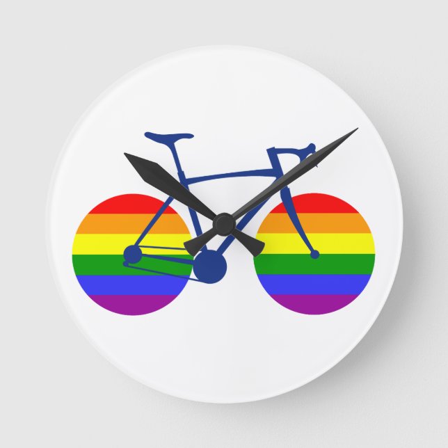 Ride With Pride Bike Round Clock (Front)