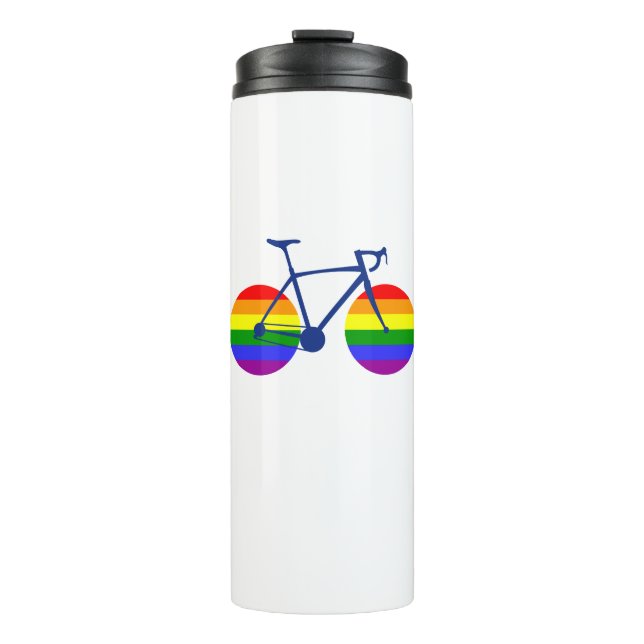 Ride With Pride Bike Thermal Tumbler (Front)