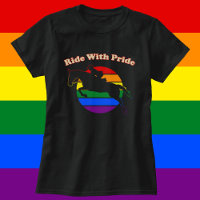 Ride With Pride - LGBTQ Retro Sunset Hunter Jumper