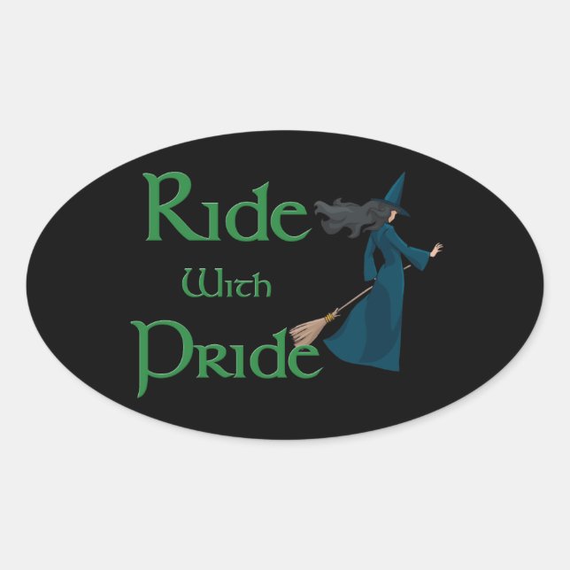 Ride with Pride Oval Sticker (Front)