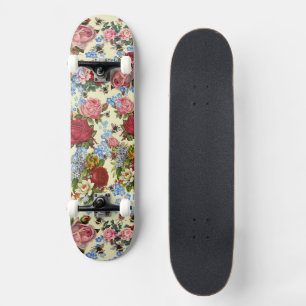 Ride with Roses, Forget-Me-Nots, and Bees Skateboard