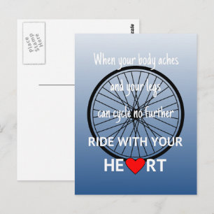 Ride with your heart inspirational postcard