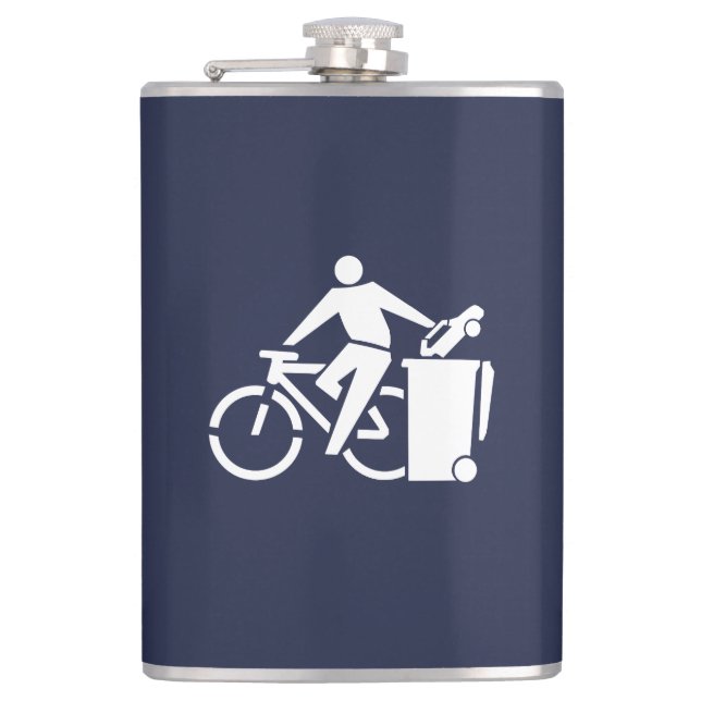 Ride Your Bike, Trash Your Car Hip Flask (Front)