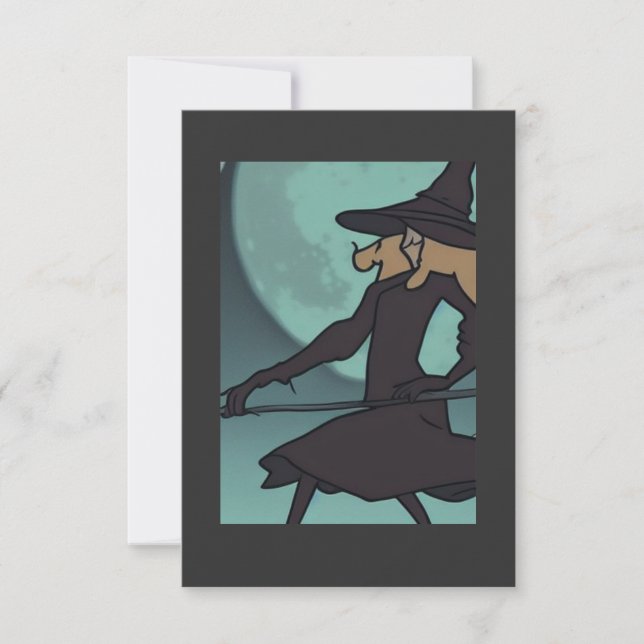 ride your broom in the moonlight spooky fun  thank you card (Front)