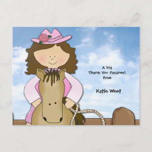 Ride'em Cowgirl Personalised Thank You/Notecard Thank You Card