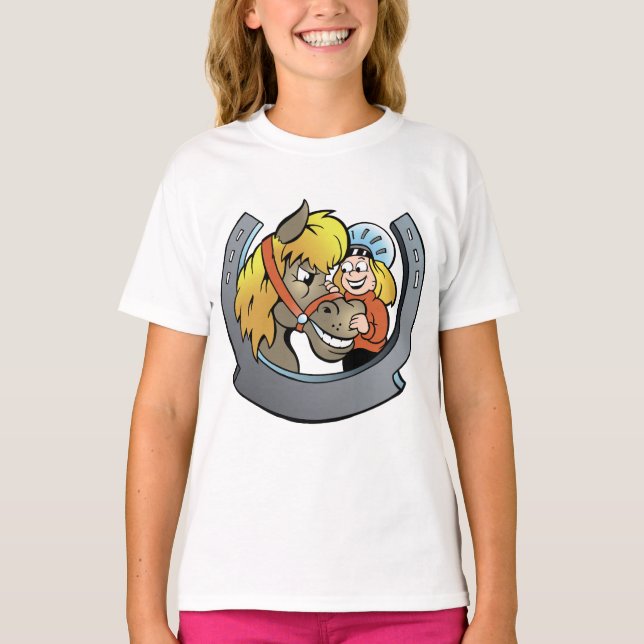 Rider And Horse Girls T-Shirt (Front)