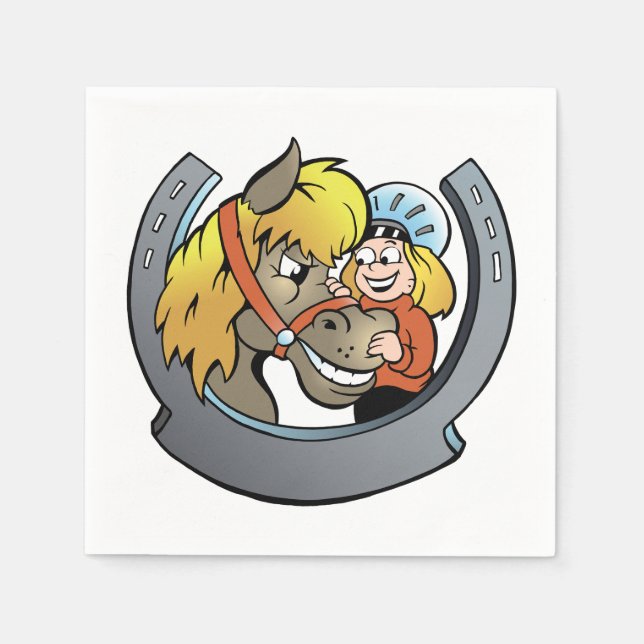 Rider And Horse Paper Napkins (Front)