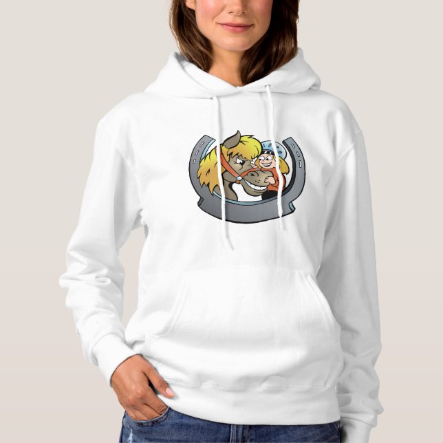 Rider And Horse Womens Hoodie (Front)