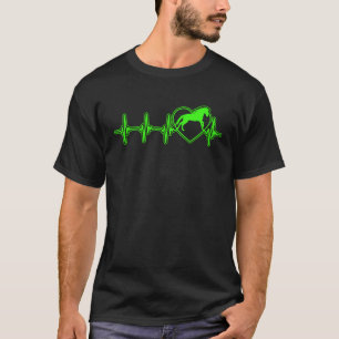 Rider Horse Heartbeat Green Ladies Girls T-Shirt