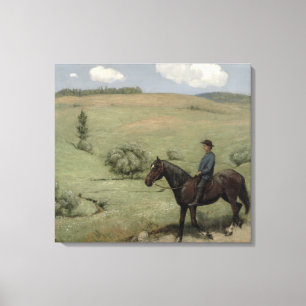 Rider in a Landscape, 1894 (oil on board) Canvas Print