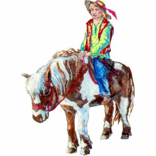 Rider on a pony - an ornament photo sculpture decoration