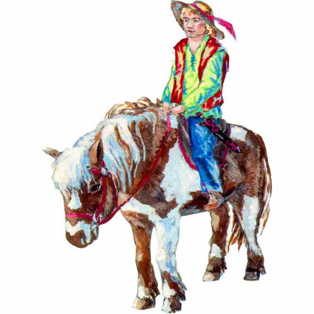 Rider on a pony - an ornament photo sculpture decoration (Front)