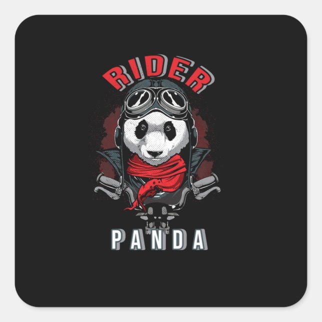 Rider Panda Square Sticker (Front)
