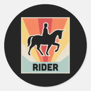 Rider Vintage Horseback Riding Classic Round Sticker