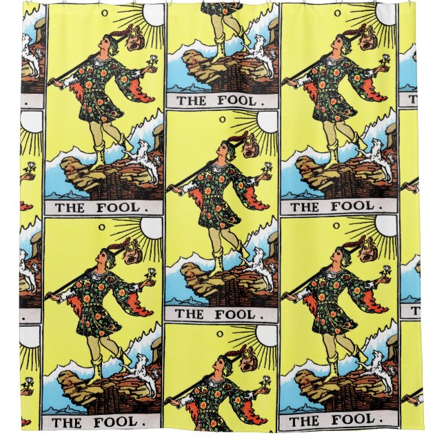 Rider Waite Tarot Major Arcana The Fool  Shower Curtain (Front)