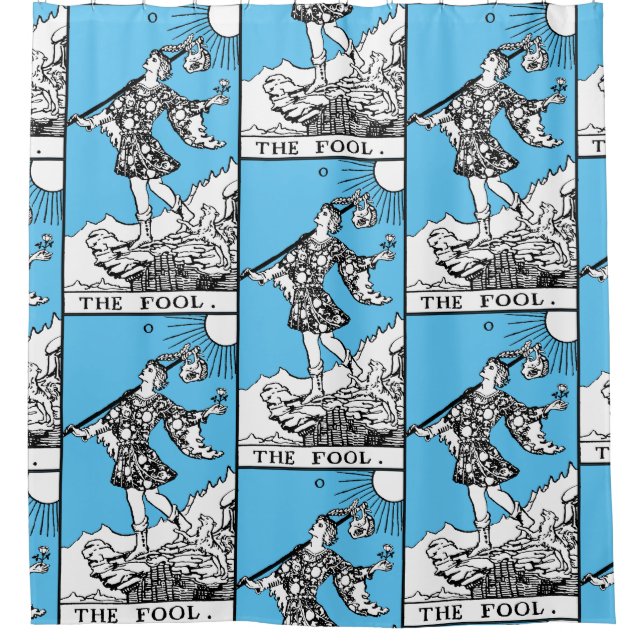 Rider Waite Tarot Major Arcana The Fool  Shower Curtain (Front)