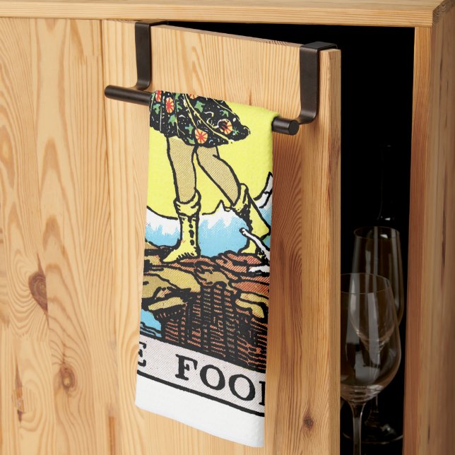 Rider Waite Tarot Major Arcana The Fool  Tea Towel (Thirds Fold)