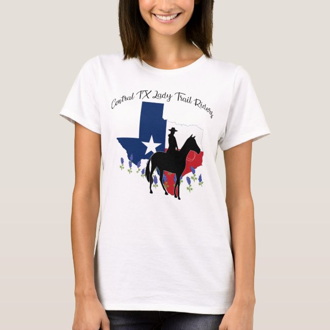 Rider With Hat and Bluebonnets T Shirt (Front)