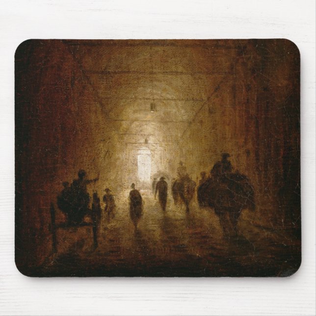 Riders and Pedestrians Passing Through an Arched P Mouse Mat (Front)