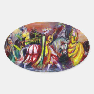 RIDERS  IN THE NIGHT OVAL STICKER