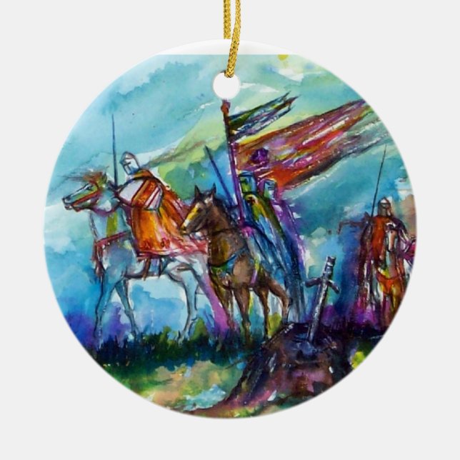 RIDERS IN THE STORM CERAMIC TREE DECORATION (Front)
