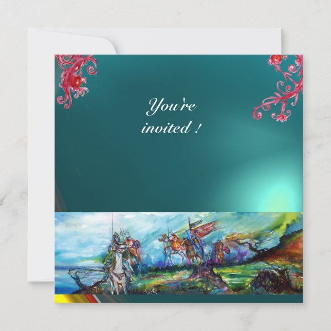 RIDERS IN THE STORM gem blue Invitation (Front)