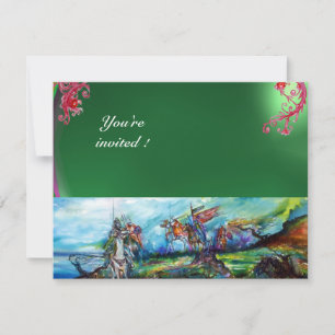 RIDERS IN THE STORM gem green Invitation