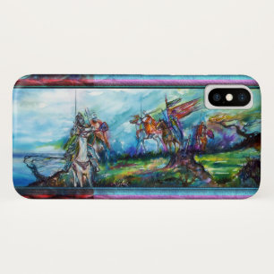RIDERS IN THE STORM Mediaeval Knights Blue iPhone X Case