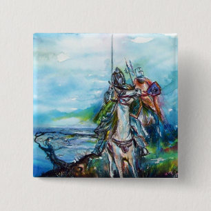 RIDERS IN THE STORM Mediaeval Knights Horseback 15 Cm Square Badge