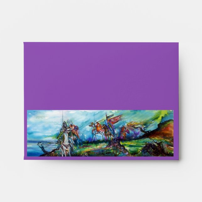 RIDERS IN THE STORM Mediaeval Knights Horseback Envelope (Front)