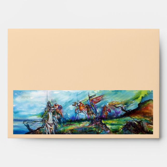 RIDERS IN THE STORM Mediaeval Knights Horseback Envelopes (Front)