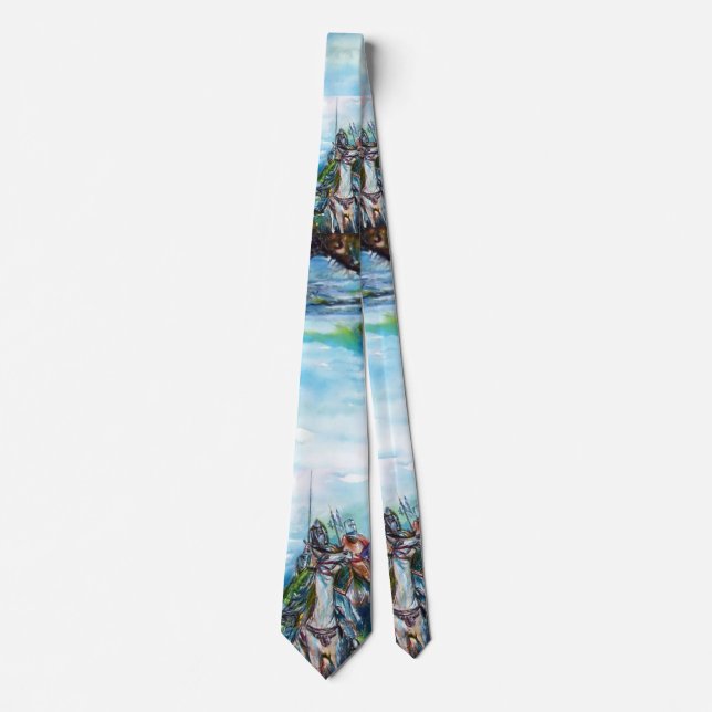 RIDERS IN THE STORM Mediaeval Knights Horseback Ne Tie (Front)